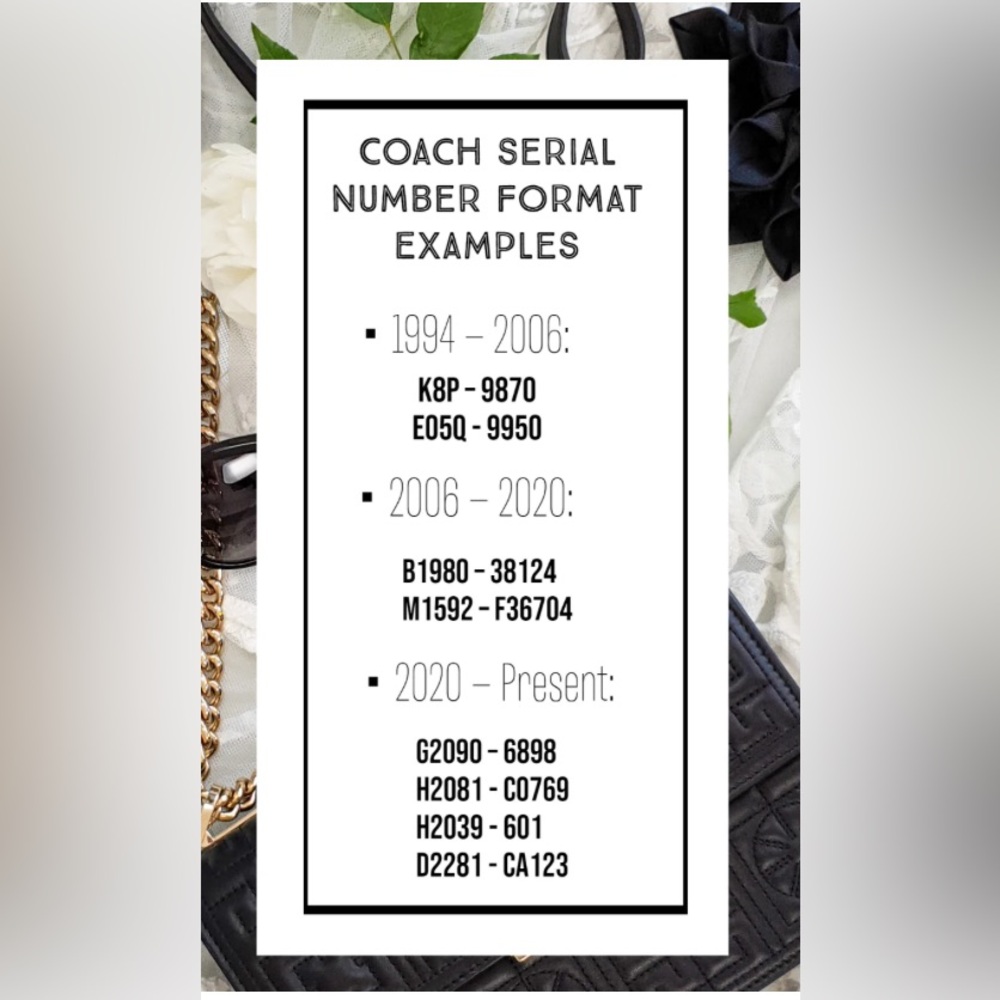 Date codes for coach bags